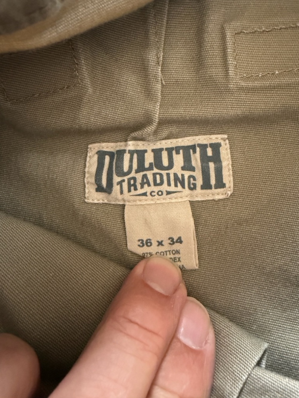 EUC Duluth Trading Cargo Fire Hose Pants Mens 36x34 Khaki Heavy Canvas (KB5) - Picture 7 of 8